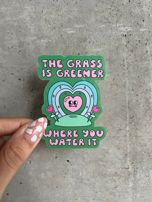 Grass is Greener Sticker