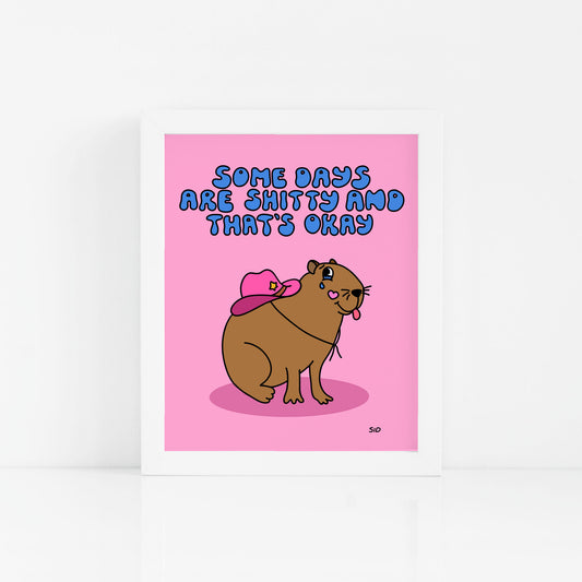 Capybara Cowboy Print