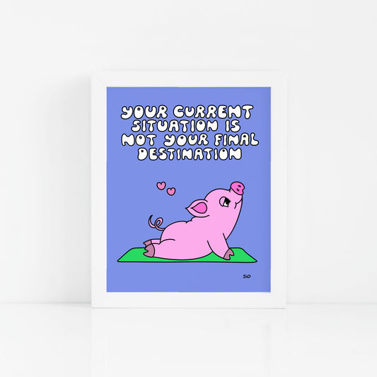 Yoga Piggy Print